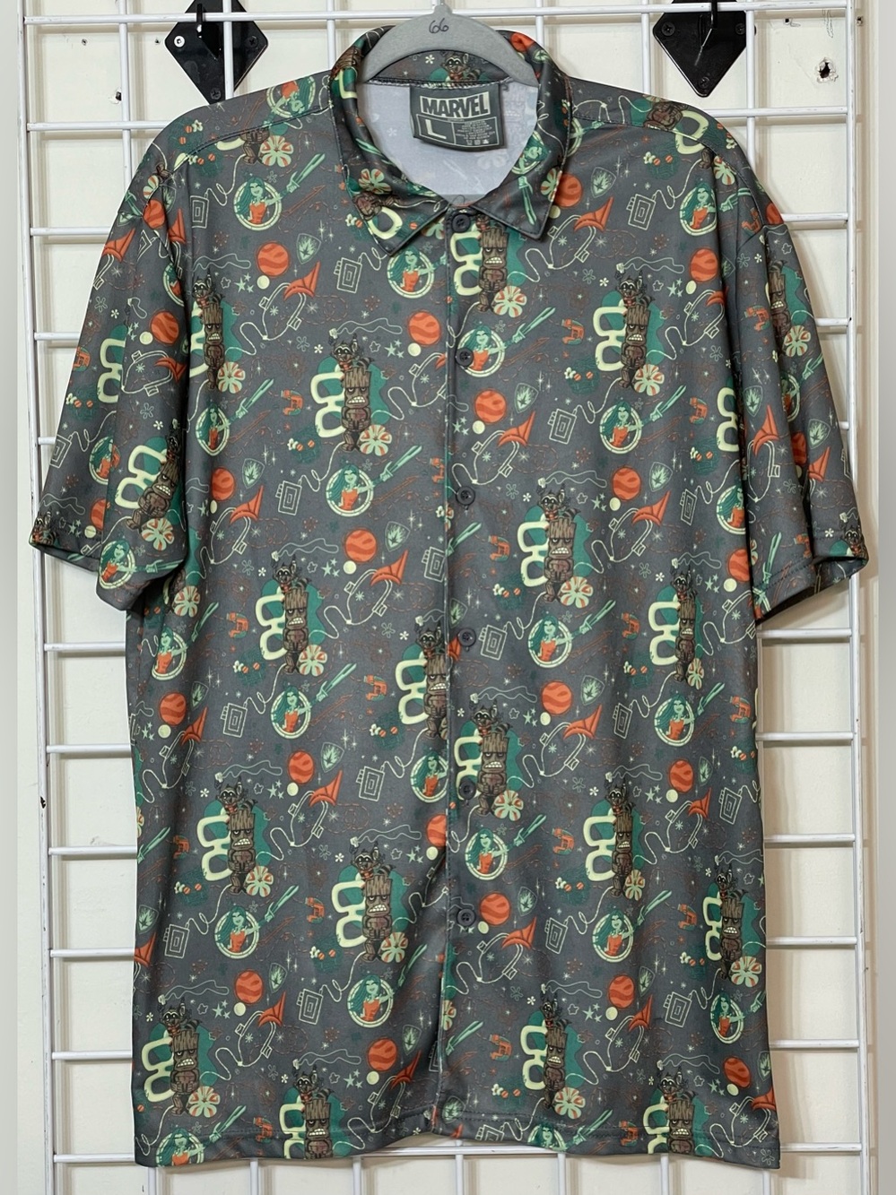 Guardians Of The Galaxy Disney Marvel ALL OVER PRINT Button Up Shirt L Large